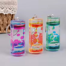 Porte-clé sablier liquide