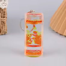 Porte-clé sablier liquide