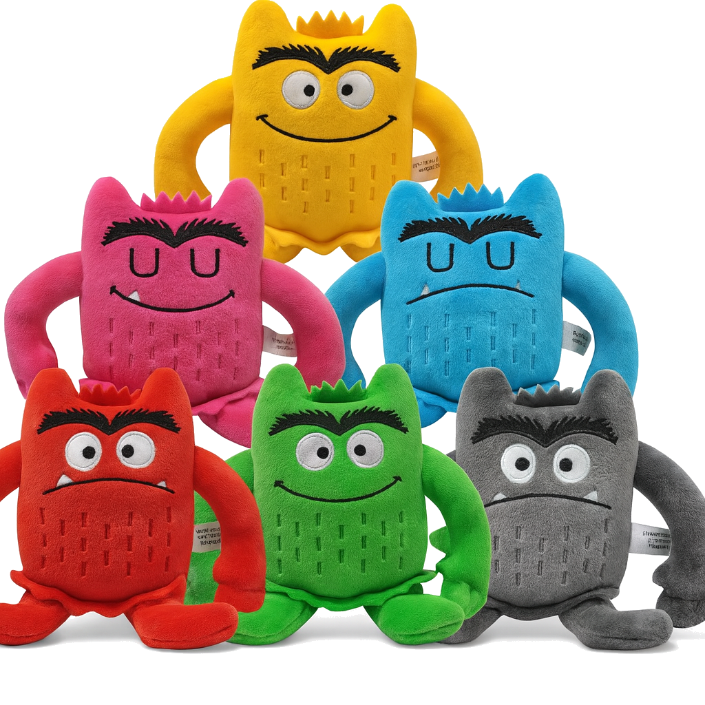 Pack de 6 peluches éducatives – Apprendre les émotions avec douceur